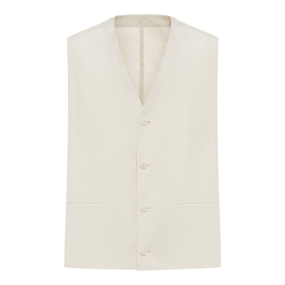 Lardini Men Tailored Linen And Cotton Blend Vest